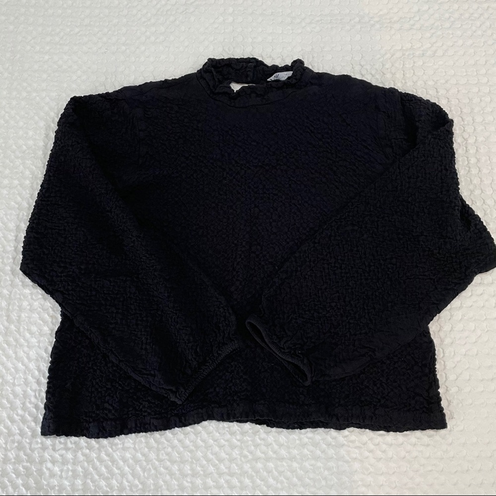 Zara Mock Neck Black Top